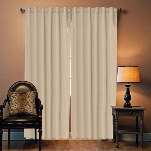Cortina Vilon Textil Blackout + Voile 140x220 4 Paños Crema