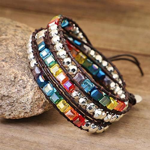 Ygline Pulseira De Couro Multicamadas Estilo Boêmio Feita À