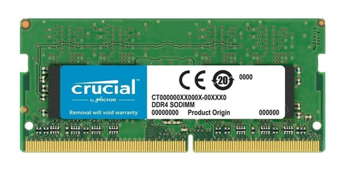 Imagen 1 de 1 de Memoria RAM color verde  16GB 1 Crucial CT16G4SFD8266