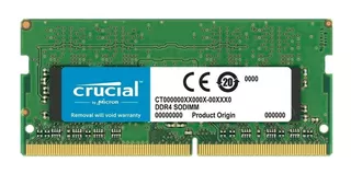 Memoria RAM gamer Portatil DDR4 2666MHz color verde 16GB Crucial CT16G4SFD8266