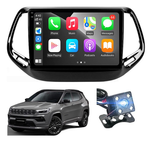 Central Multimídia Jeep Compass 2017-2019 2g Android Carplay