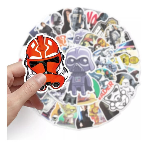 Stickers Star Wars Etiquetas Autoadhesivas (50 Unidades) A3