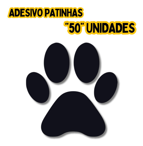 Kit 50 Adesivos Patinha Gato Cachorro P/ Carro Moto Parede