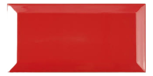 Azulejo Subway Biselado Rojo Brillante 7,5x15