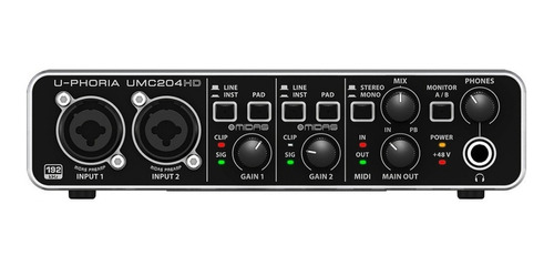 Behringer Umc-204hd Usb Audio Interface (2 Input / 4 Output)