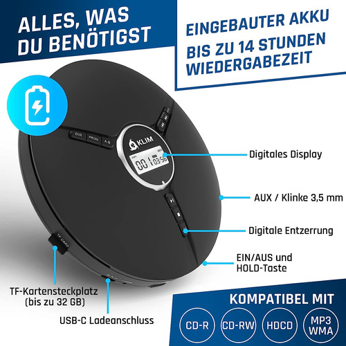 Discman Auriculares, Reproductor De Cd Portátil Auricu...