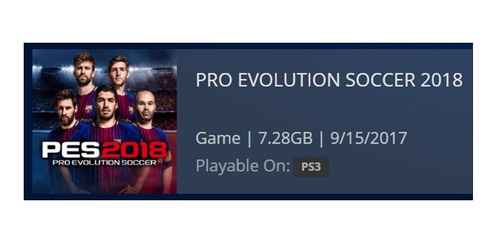 Imagen 3 de 4 de Pro Evolution Soccer 2018 Pes18 Digital Ps3 Oferta Neogamez