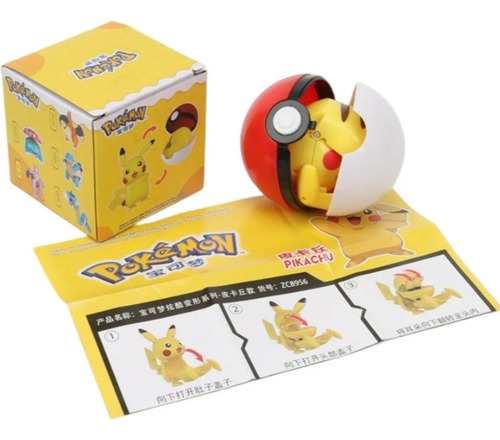 Pokemon Pikachu Pokebola Figura Lanzador Pop Original