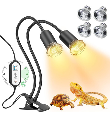 Lámpara De Calor Para Reptiles, Reptil De Dos Cabezales Con 