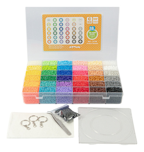 Kit Ultra Pro Hama Beads / Artkal 36 Colores 66.600 Beads