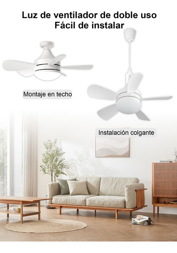 50w Luces De Techo Con Ventilador Con Mando A Distancia 6pcs Blanco