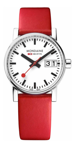 Reloj Mujer Mondaine Mse.30210.l Cuarzo Pulso Rojo En Cuero