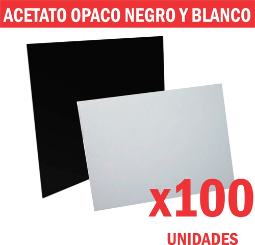 100 Acetato Laminas De 50x70cm Cristal Opacos Blanco Negro