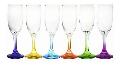 Set Copas De Champaña Color Set 6 Copas Nuevas