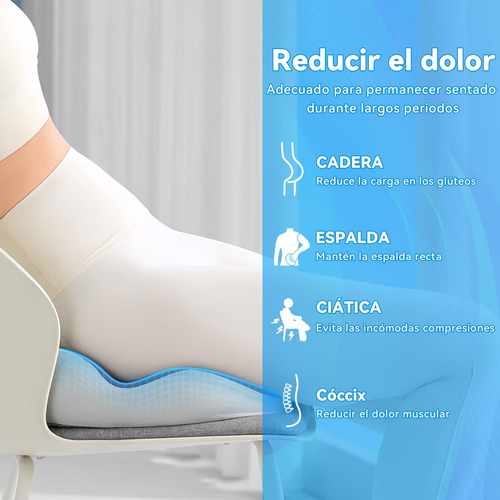 Cojín Para Coxis Y Ciática Lumbar De Espuma Viscoelástica,