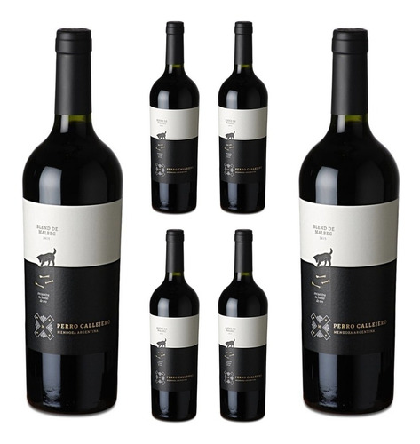 Vino Perro Callejero Blend De Malbec Caja 6 Botellas