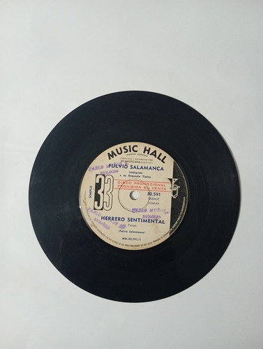 Vinilo Single De Fulvio Salamanca Herrerro Sentimenta ( I118 (Usado)