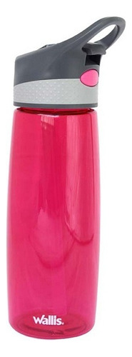 Botella Agarradera Botón Antiderrame 680ml Rosa/gris Wallis