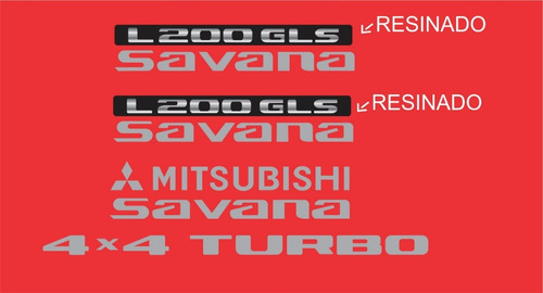 Kit Adesivo Resinado Mitsubishi Gls 4x4 Savana Emblema