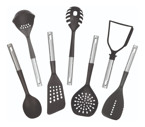 Set Utensilios De Cocina Ilko Silver Industrial 7 Piezas