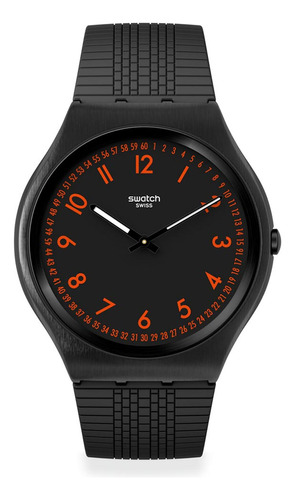 Reloj Swatch Brushed Red De Caucho Negro Ss07b106 Ss