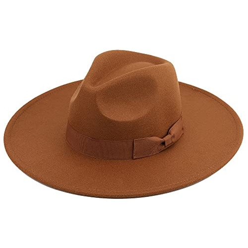 Sombrero Fedora De Ala Ancha Grande Para Mujer