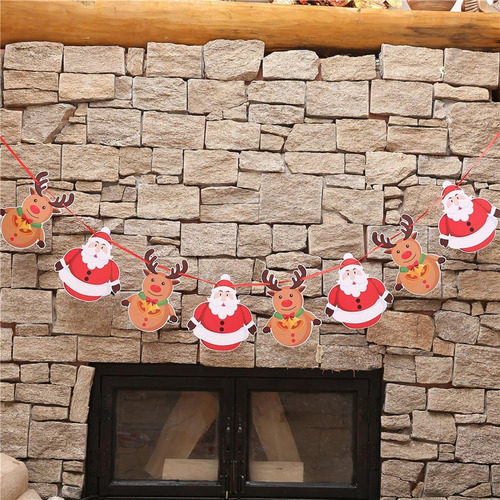 Banderas De Navidad Para Colgar Guirnaldas, 4 Unidades, Pape