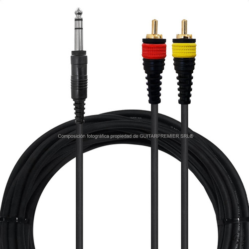Cable Audio Instrumentos Plug 6.5 A Rca Macho Estereo 10m