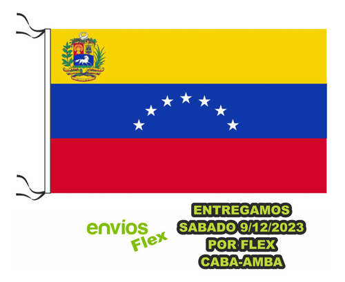 Bandera Venezuela 7 Estrellas Escudo Original 90 X 150cm