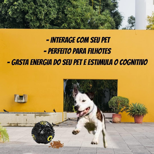 Kit 3 Bola Interativa Brinquedo Cães Com Som Porta Petisco