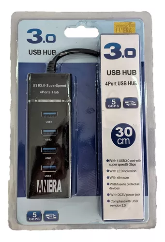 DROFUN Hub Usb Multiplicador 4 Puertos Rca Mh-100