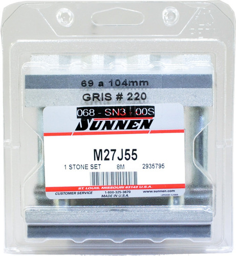 Juego Piedra Para Bruñidor Sunnen Usa 69 A 104 Mm #220