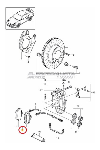 Pastilla De Freno Delantera Porsche Carrera 911 Turbo 2007