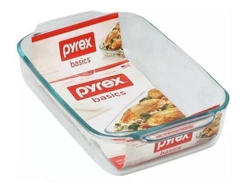 Asadera Pyrex Basics Fuente 38cm Molde Vidrio Horno Microond