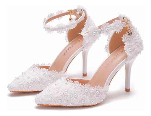 Ic Zapatos Boda De Encaje Tacones Altos De Novia Encaje