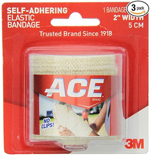 Ace Autoadherente Vendaje Elástico, 2 Pulgadas (paquete De 3