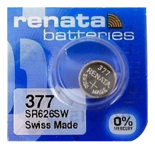 Pila Renata silver oxide 377 botón pack de 10 unidades