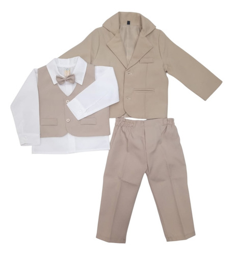 Traje De Bautizmo Conjunto Completo Beige 24-36