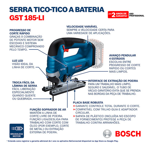 Gst 185-li Professional Sierra Caladora Inalámbrica Bosch