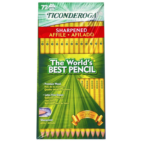 Lápices Ticonderoga, Con Carcasa De Madera # 2 Hb Suave, Pre