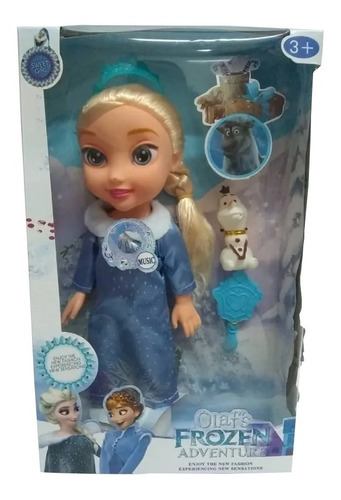 Imagen 1 de 3 de Muñeca De Frozen Elsa Ana 34 Cm Con Sonido Juguete Niñas