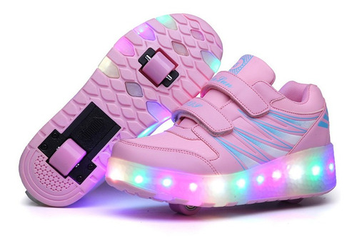 Patines De Ruedas Para Niños, Heelys, Zapatos Con Luz Led