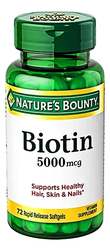 Nature's Bounty Vitaminas Biotina 5000 Mcg Con 72 Softgels Sabor Sin Sabor