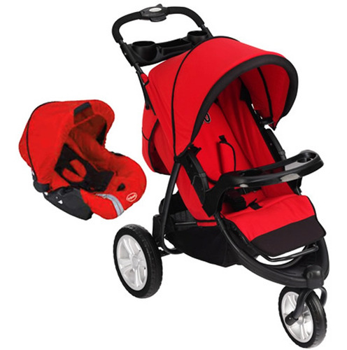 Coche Para Bebe Fox Ts Con Baby Silla Bebesit Roja