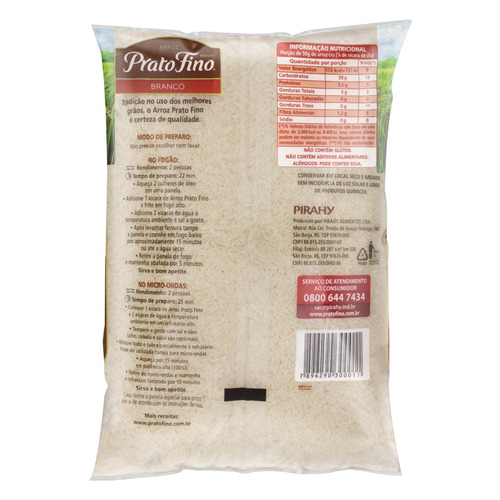 Imagem 2 de 2 de Arroz Branco Tipo 1 Prato Fino Pacote 5kg Prato Fino