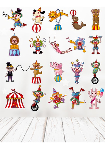 Kit Imágenes Vectorizadas Circo Payasos Ticket Clown