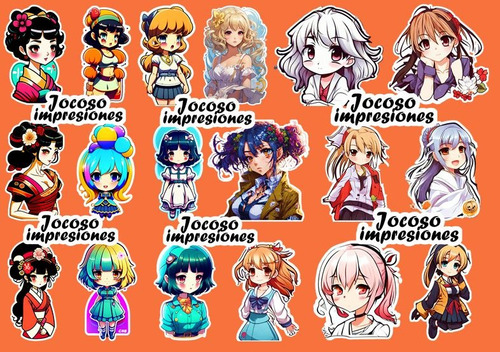 Stickers Anime Chica Girl (resistentes Al Agua)calcomanias B