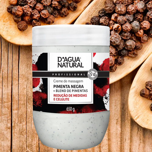 Creme Massagem Pimenta Negra Termoativo Natural Reduz Medida Fragrância Suave Tipos De Pele
