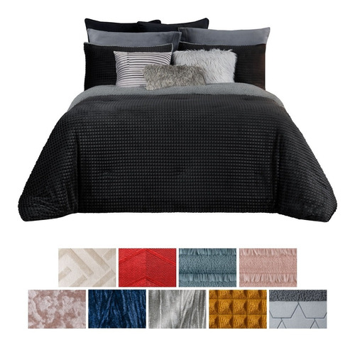 Cobertor King Size Jumbo Edredón Invernal Luxus + Fundas Color Connor