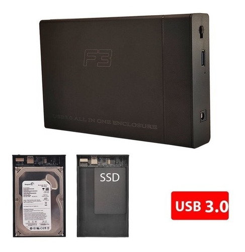 Case Gaveta Externa Usb 3.0 Hd E Ssd Sata 2,5  E 3,5 